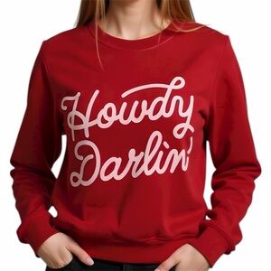 Women's‎ Howdy Darlin' Graphic Sweatshirt Red Casual Fall